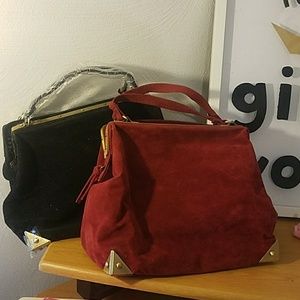 Red and black velvet bags